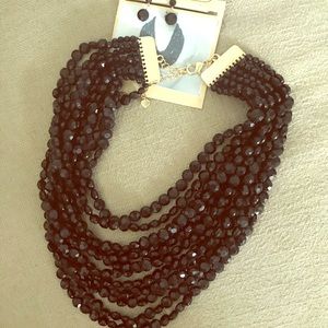 Black Multi Layered Beaded Necklace w/ Earrings